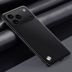 Luxury PU Leather Soft Back Phone Case - Plain Skin Design - iPhone 12 Mini (TX Black)