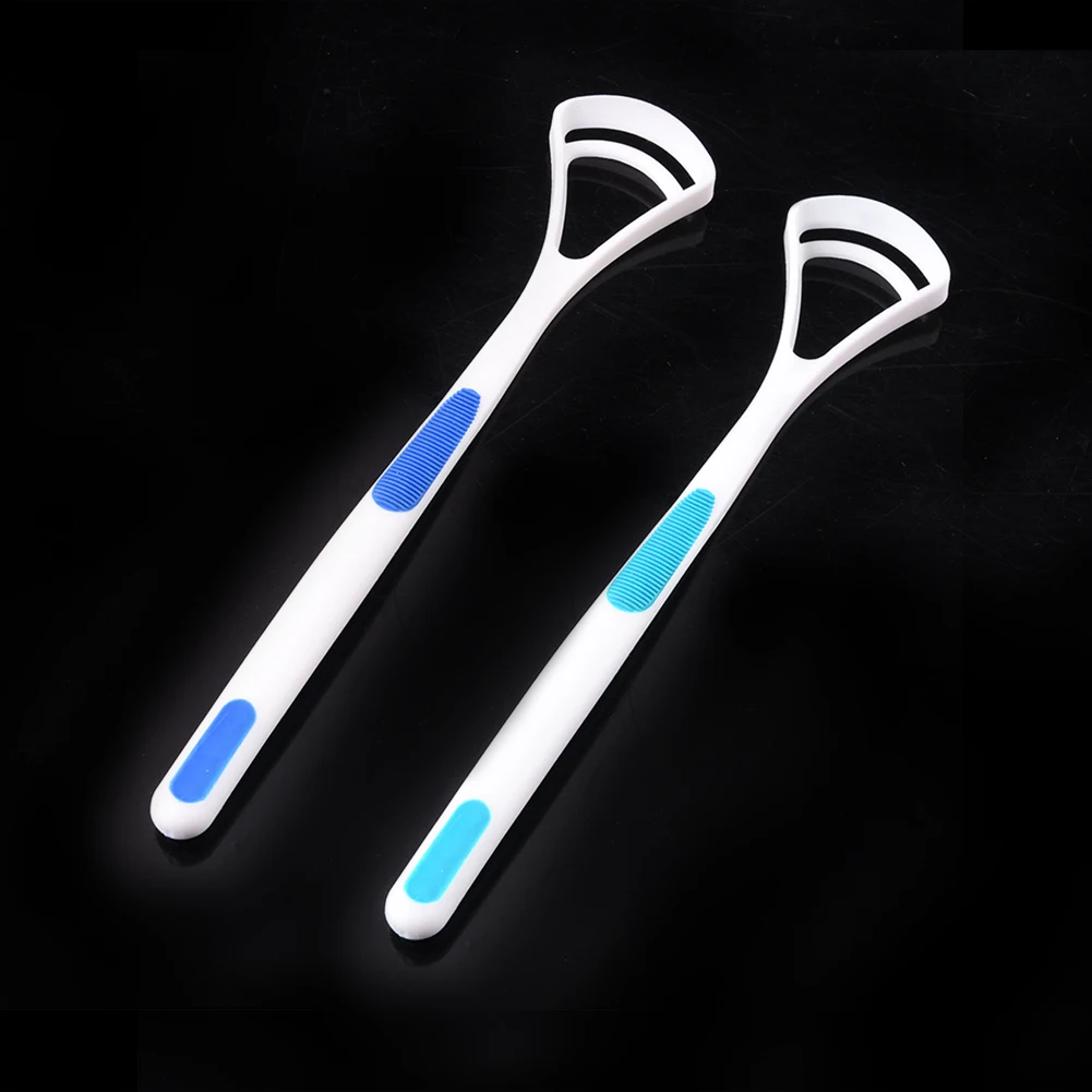 5 Pairs 2 In 1 Tongue Scraper Reusable Oral Hygiene Care Tongue Brush Cleaner Food Grade Mouth Fresh Breath Oral Cleaning Tools