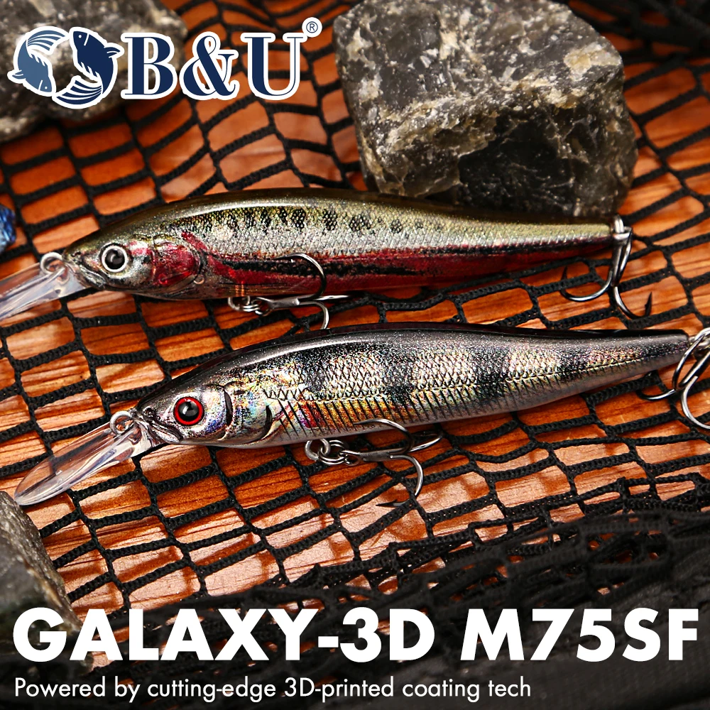 B&U Angelköder, max. 2,0 m, langsam schwimmender Minnow Explorers SHAD, langer Wurf, harter Köder für Hechtbarsch, Chub Jerkbait