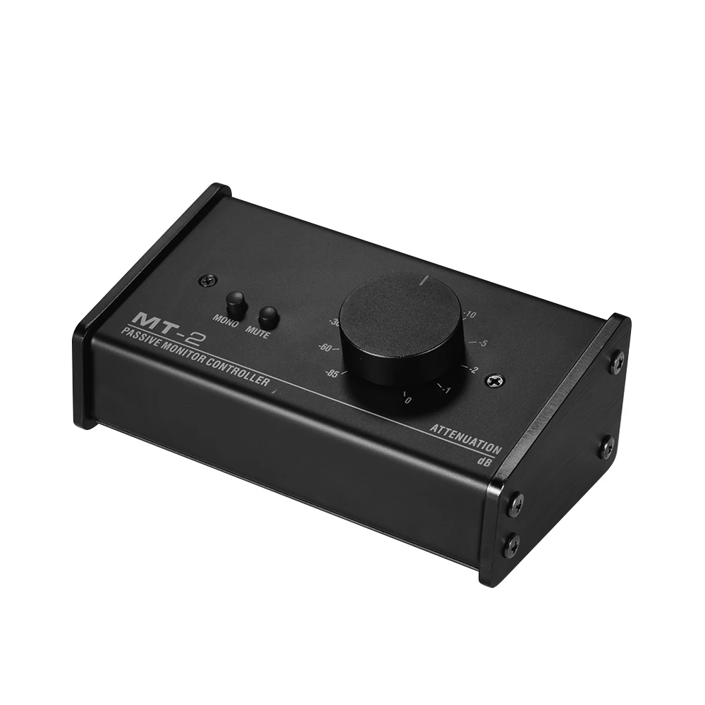 MT-2 Passive Monitor Controller with XLR 3.5mm Inputs Outputs Supports Attenuation Control Mute Function Tools Stage Audio