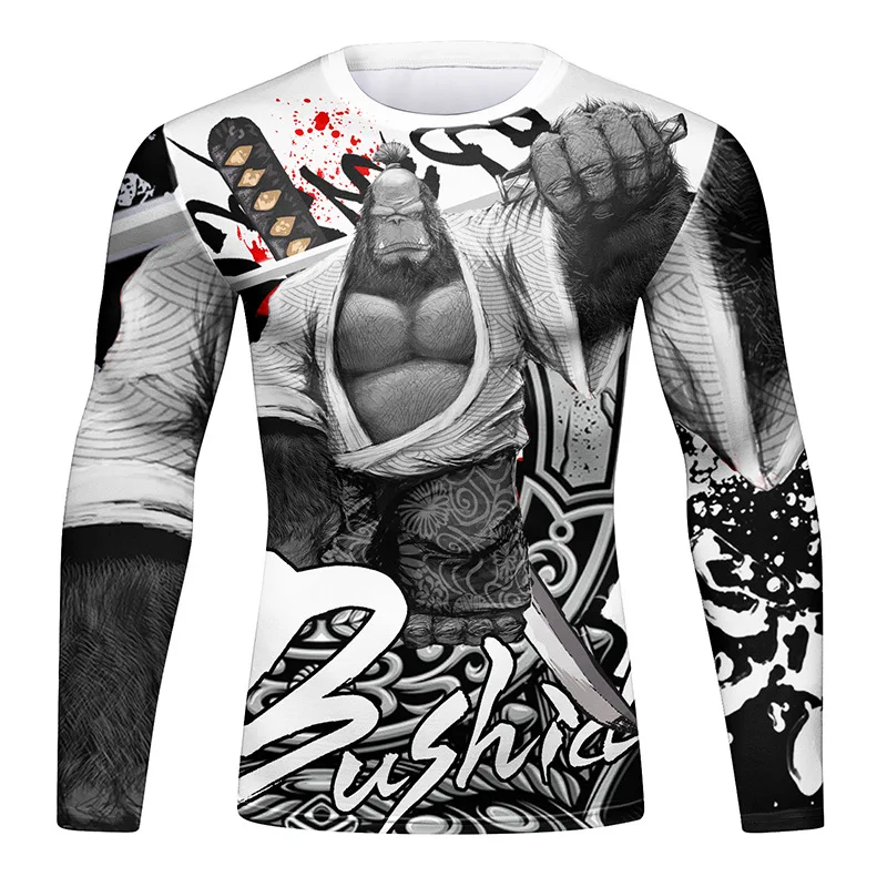 MMA Rashguard Men Kimono Jiu Jitsu T-shirt New 3D Print Bjj Kickboxing MMA Compression T-Shirts Muay Thai Boxeo Fighting Tees