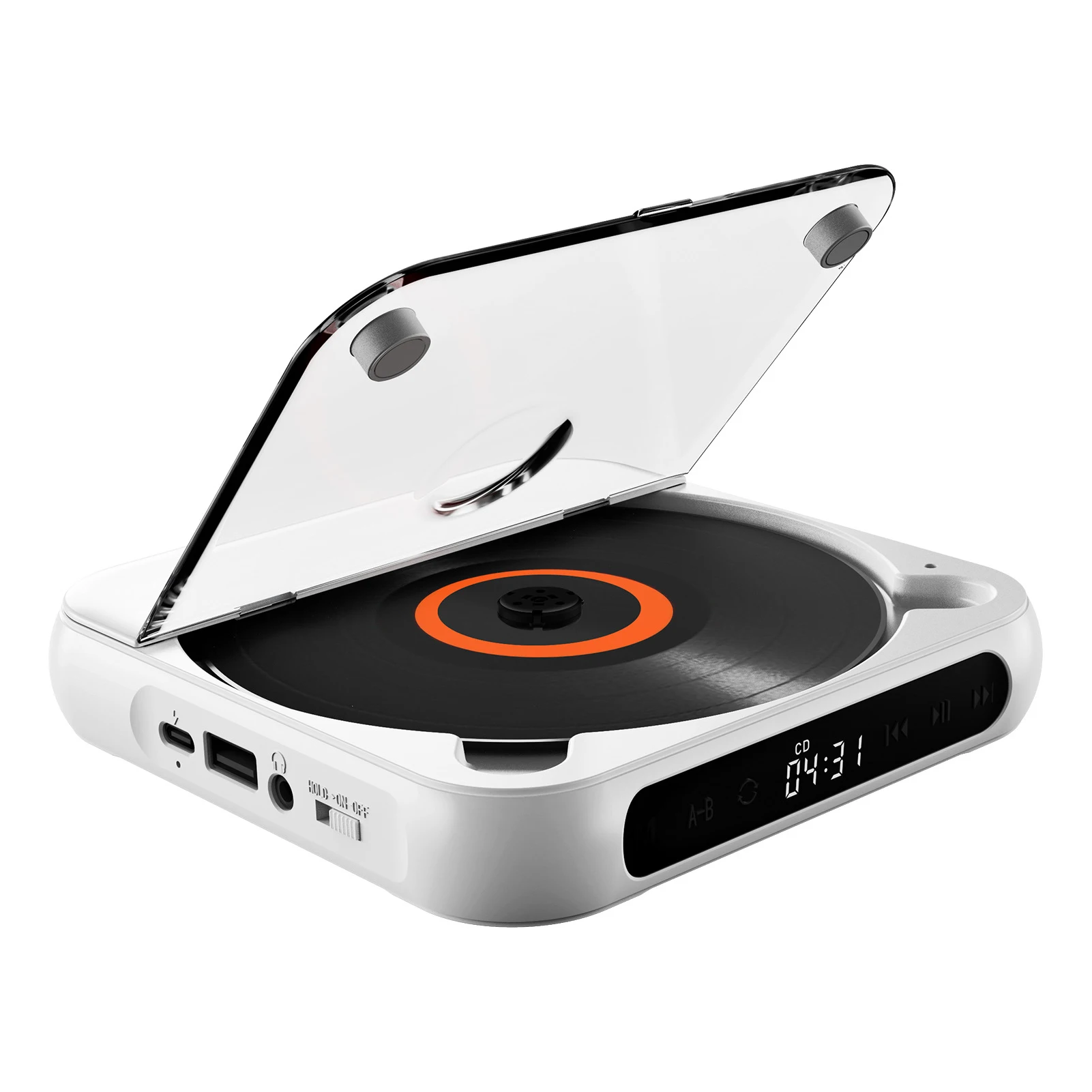 

BT5.1 CD Player Portable Music Player FM Radio with Dustproof Cover LED Display 6 Modes A-B Repeat Timer Remote Control