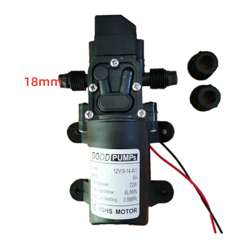 Water Pump NEW DC 12V 130PSI 6L/Min Water High Pressure Diaphragm Self Priming Pump 72W