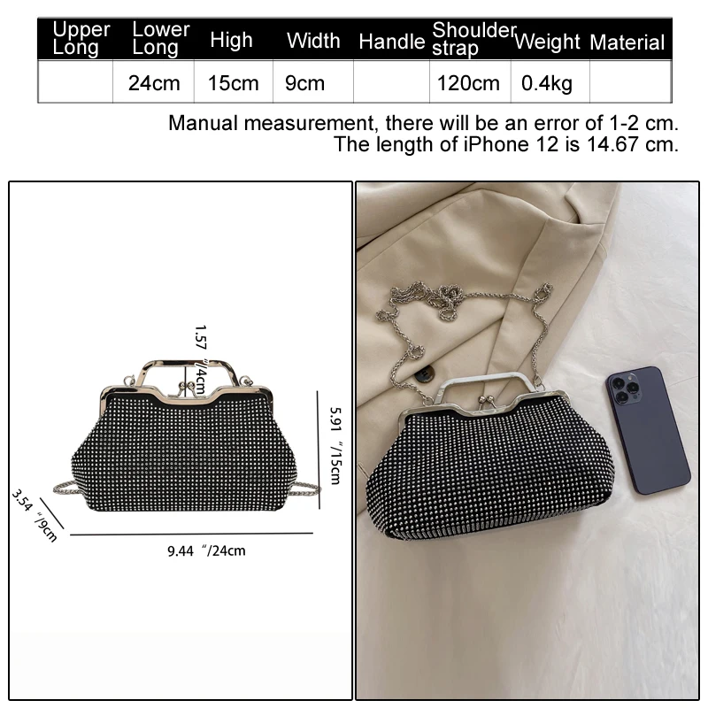 Luxury Women's Bag Simple Evening Crossbody Messenger Clutch Diamond Handbag For Women 2023 Fashion Female Women's Shoulder Bag