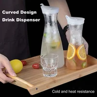 1100/1600ML Plastic Cold Kettle with Flip-Top Lid Food-Grade Beverage Dispenser Coffee Tea Juice Drink Jug for Home Bar Kitchen 2