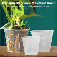 Transparent Plastic Pots Root Control Flower Pots With Tray Plastic Plant Pots Breathable Nursery Pots For Planting Orchids 3