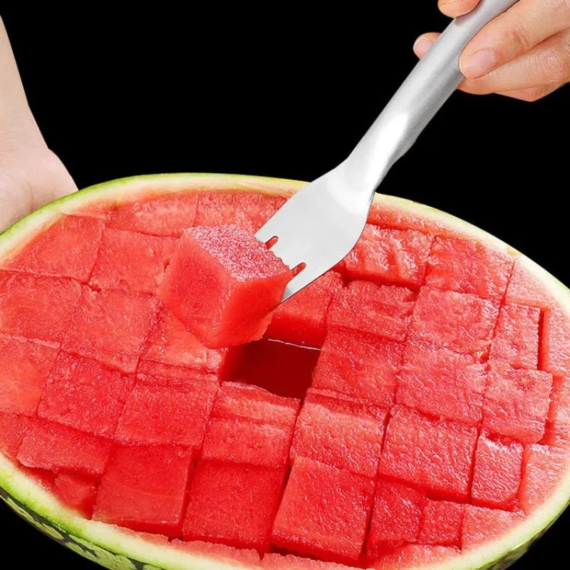 Stainless Steel Watermelon Cutter Fancy Cutting Slicer Kitchen Multifunctional Fruit Fork MangoTool Home Gadgets fruit slicer