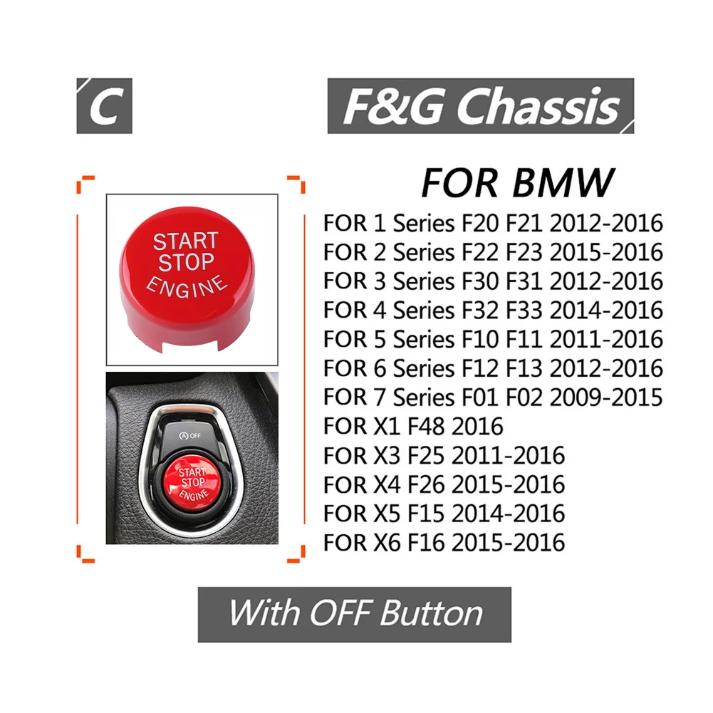 Red Engine Start Stop Button Cover For BMW F20 F21 F22 F23 F30 F32 F33 F25 – With Screwdriver