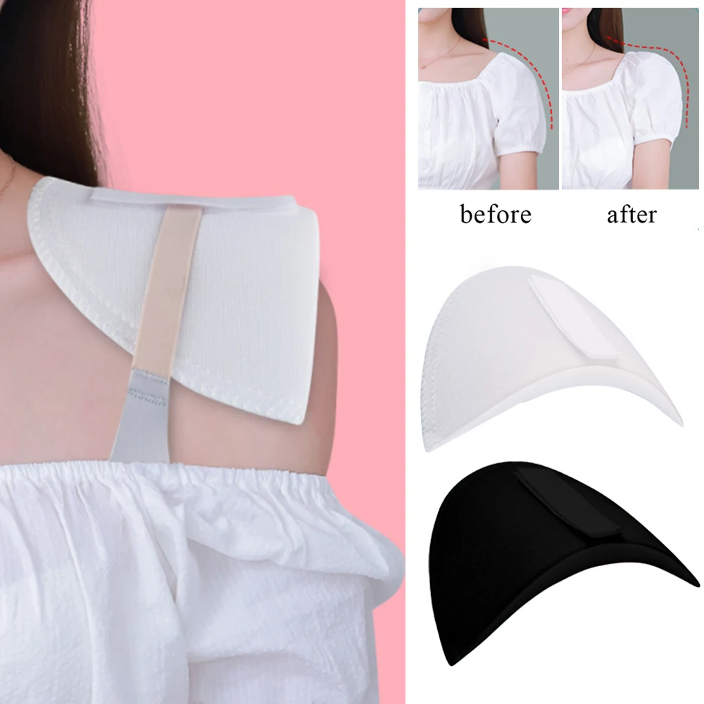 Soft Anti-Slip Shoulder Pads Reusable Self Adhesive Style Traceless  Invisible Shoulder Pads for women 1 Pair - AliExpress
