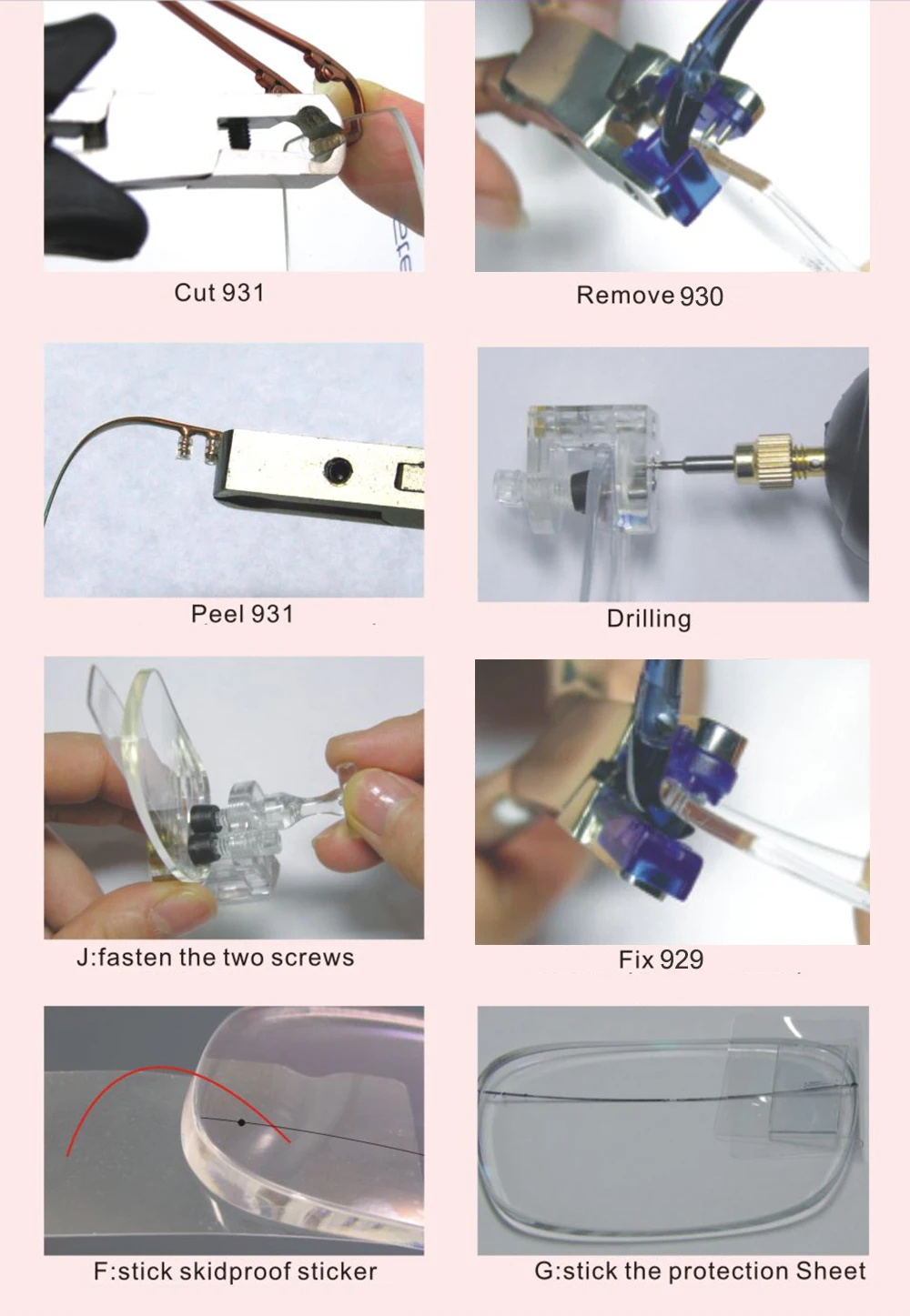 Horizontal Vertical Rimless Disassembly Pliers Set Silhousette Glasses Eyeglass Plier Tool Kit Optical Tools