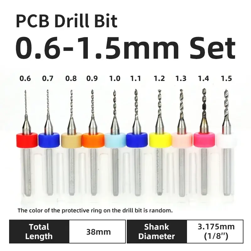 10pcs PCB Drill Bit Set Carbide Micro Drills For Printed Circuit Board 1/8" Fixed Shank Mini CNC Tungsten Steel Bits 0.1-3.175mm image 10
