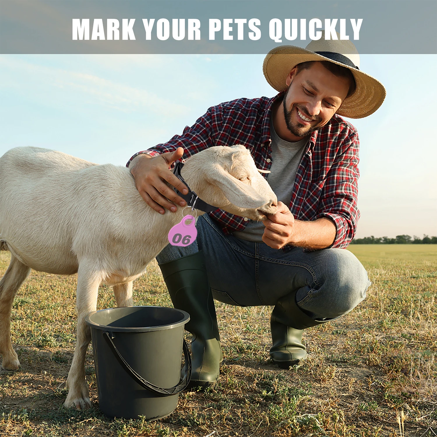 High-quality PU plastic pet dog tag farm cattle and sheep tag collar poultry carrying goods number 01-28