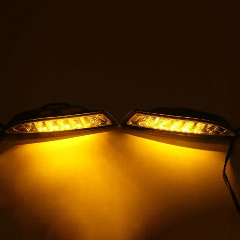 Per VW Scirocco 2008-2013 Auto Anteriore LED indicatore laterale Lampada Ambra Indicatori di direzione e Luci di marcia diurna DRL bianche - Image 5