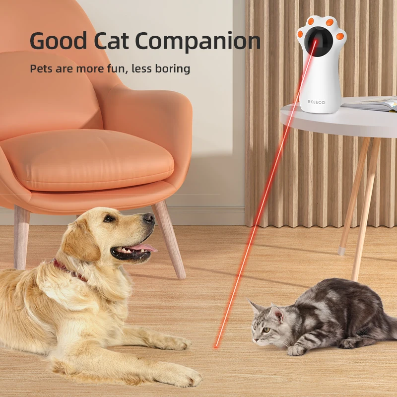 ROJECO Automatic Cat Laser Toy Smart Interactive LED Handheld Pet Teaser - Image 6
