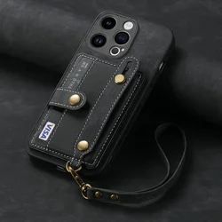 Leather Wristband Card Case - Sleek Back Cover for Moto G86 Power 5G (Black)