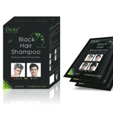 Hair Shampoo Hair Color Restorer 10pcs Black dexe Hair Shampoo Color Only 5 Minutes White Become Black Fast Hair Dye 25ml For Men & Women hair care