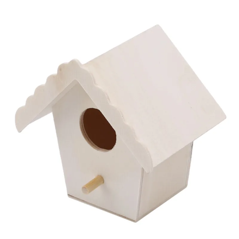 Wooden Mini Bird Cage Outdoor Hanging for Garden Decoration