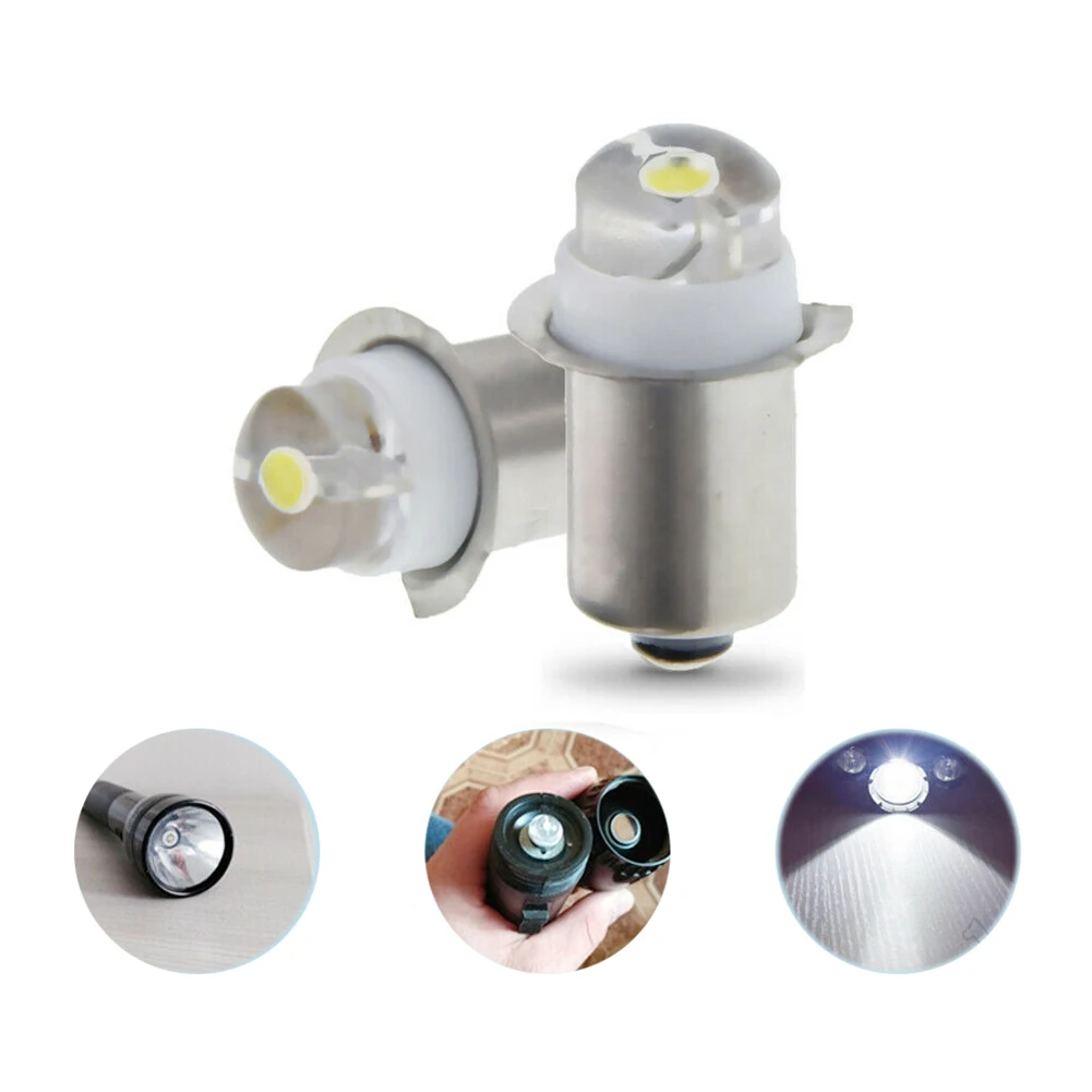 Illuminate Your Path with 2pcs 34 56V 0 5W 6000K White LED P13 5S Replacement Bulb for Flashlight Lantern Torch