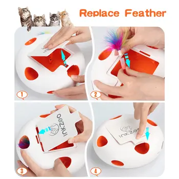 INKZOO Cat Toys, Interactive Cat Toys for Indoor Cats, Smart Interactive Kitten Toy, Automatic 7 Holes Mice Whack-A-Mole 6