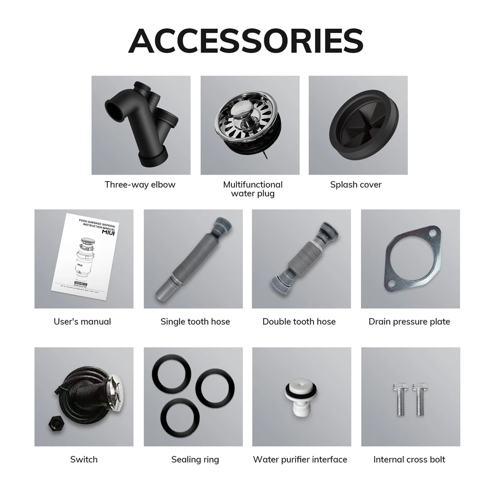 Continuous Feed Garbage Disposal with Sound Reduction,1/2 HP Food Waste