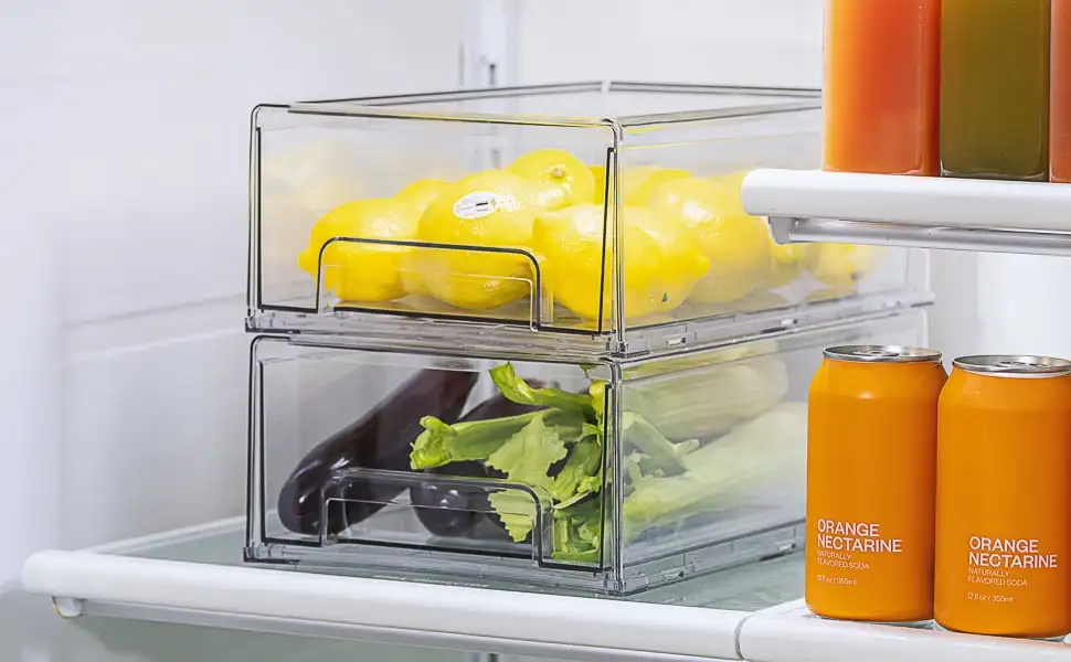 Fridge Drawers - Clear Plastic Stackable Pull-Out Refrigerator Organizer  Bins - Food Storage Containers for Kitchen, Refrigerato - AliExpress