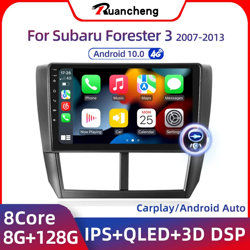 

Ruancheng Android 10.0 9 Inch 2 Din 4G Carplay Android Auto AI Car Radio Multimedia Player GPS for Subaru Forester 3 2007-2013