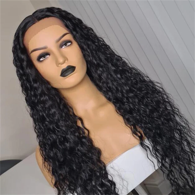 

Natural Black Long Soft 26Inch 180Density Kinky Curly Lace Front Wig for Women BabyHair Glueless Preplucked Daily Heat Resistant