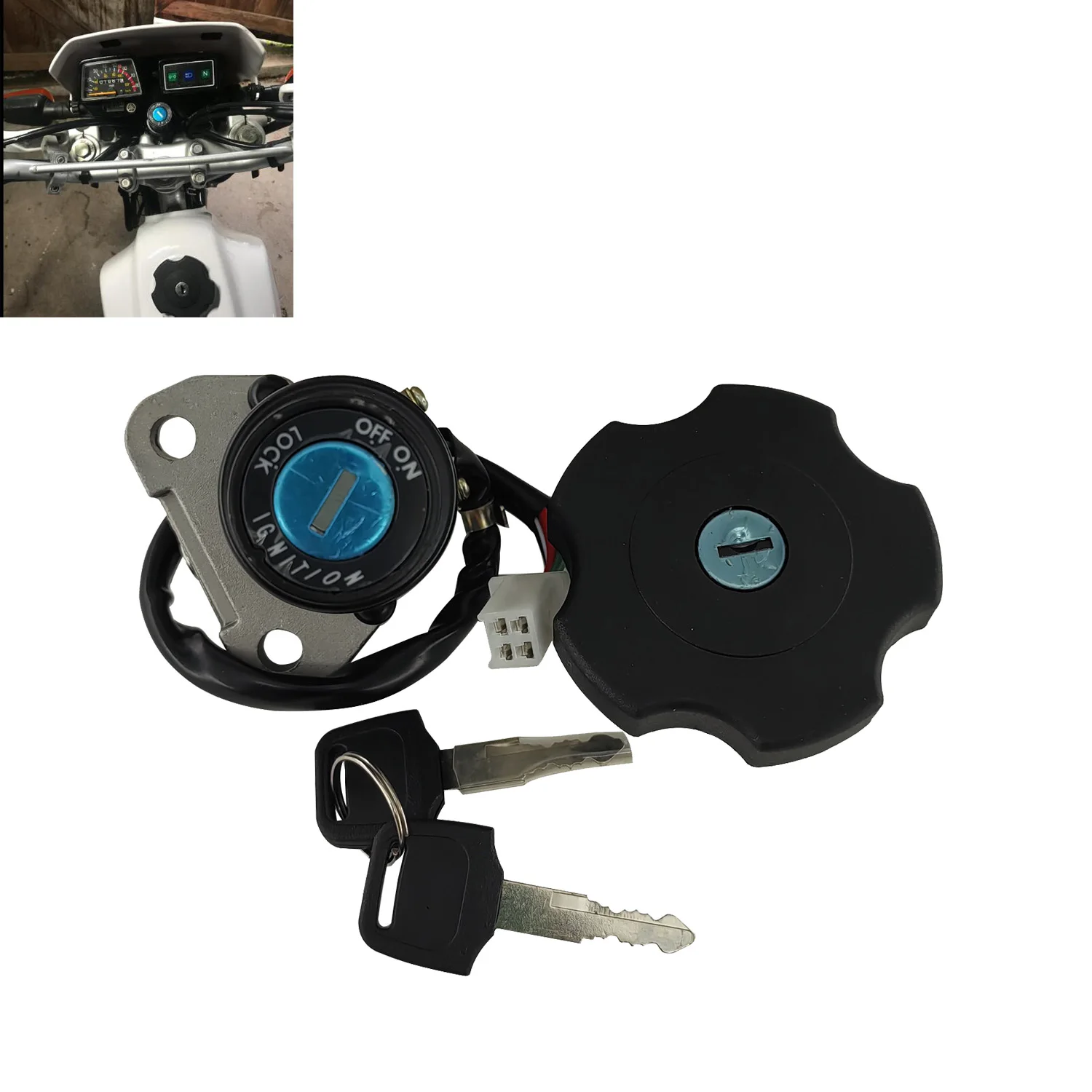 

Gas Tank Fuel Cap Ignition Switch Lock Key For Yamaha XT600 1990-1995 XT225 DT200 DT200R 1991-1994 TW200 2003-2017