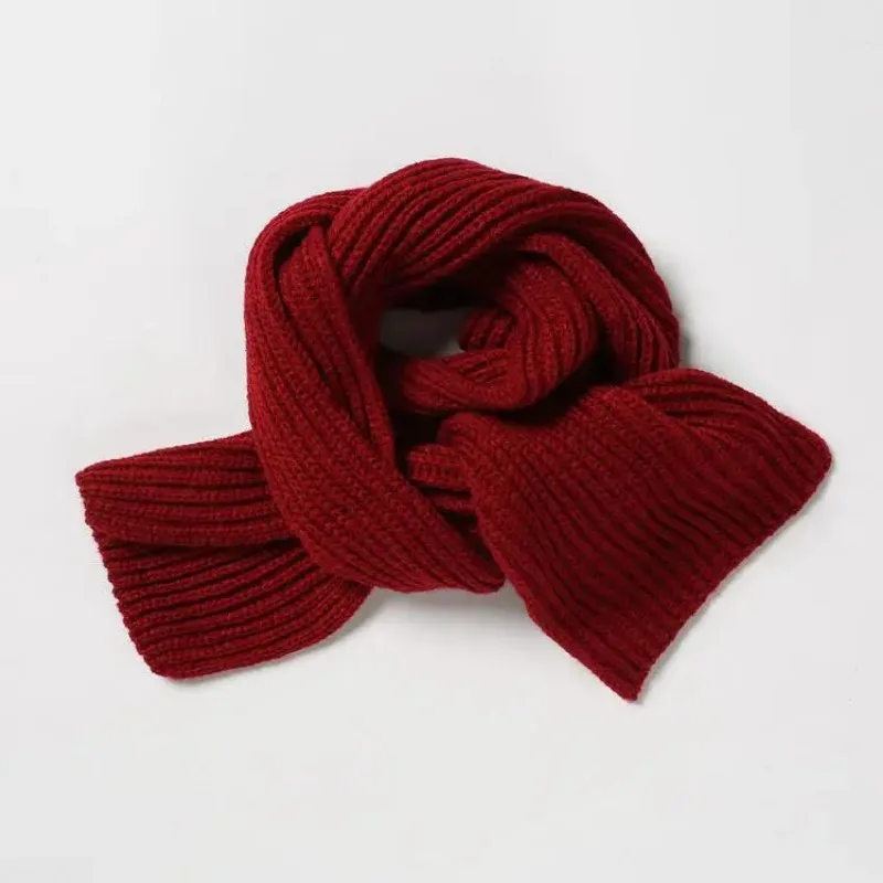 Children Winter Scarf Baby Warm Knitted Scarves For Ladies Boys Girls Soft Kids Scarf Women Thick Warm Black Accessories