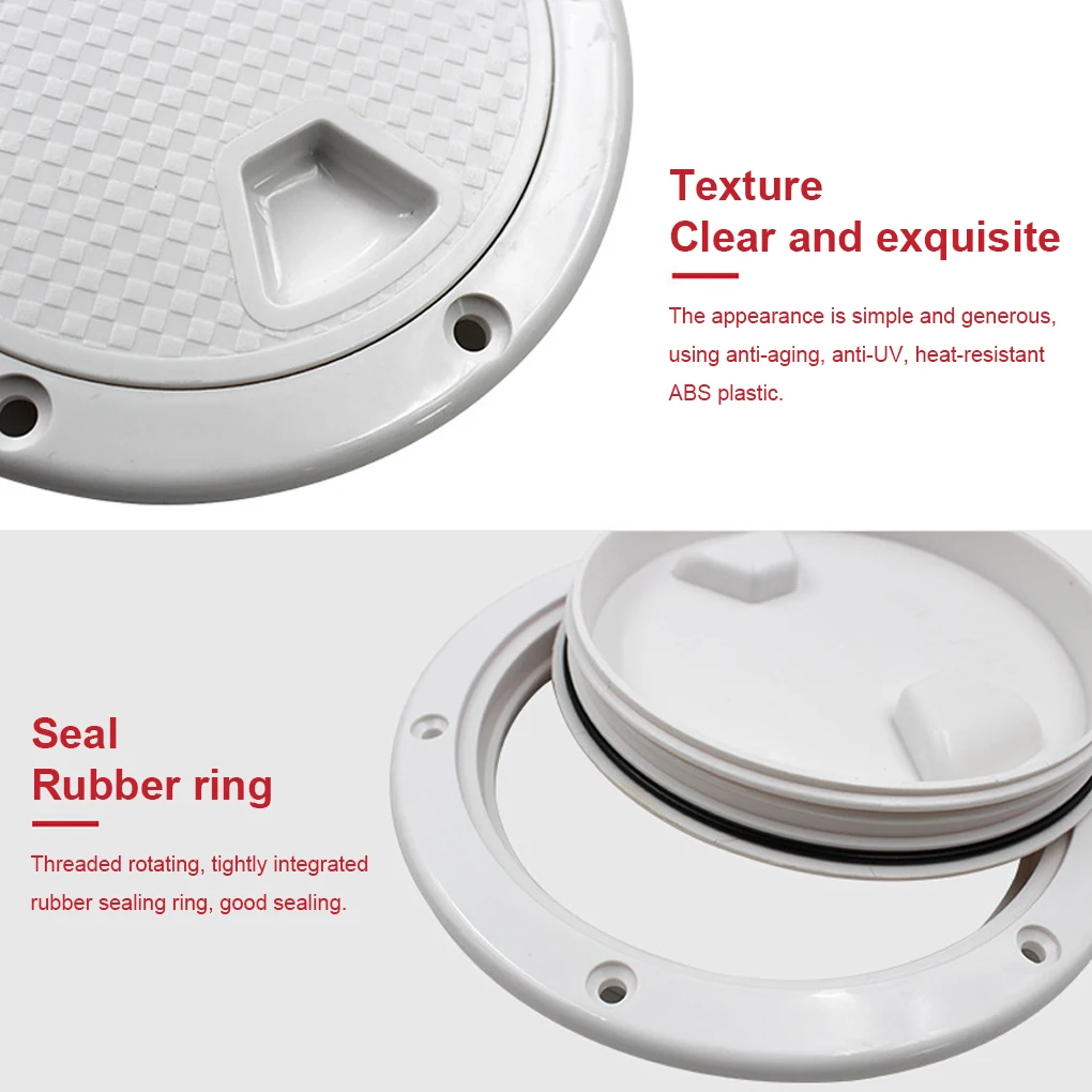 6 Inch Boat Inspection Hole Hatch Deck Floor Plate Lid Portable Pocket Boating Detachable Cover Hardware Parts outdoor mini camping aluminum alloy folding small round table portable tripod adjustable detachable dining table coffee table