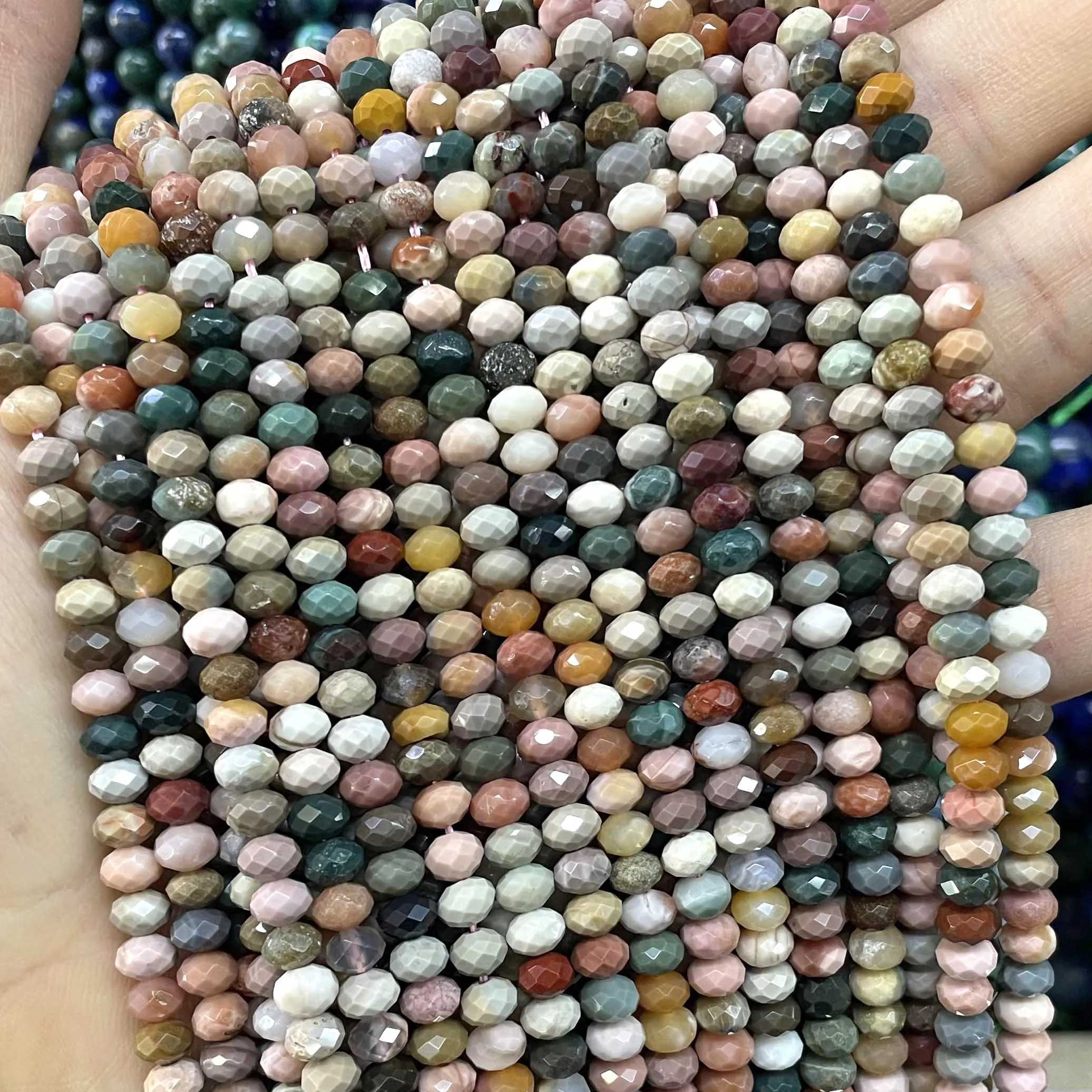 

4X6MM Faceted Natural Stone Alxa Agates Abacus Rondelle Spacer Loose Beads For Jewelry Making Diy Bracelet Necklace Accessories