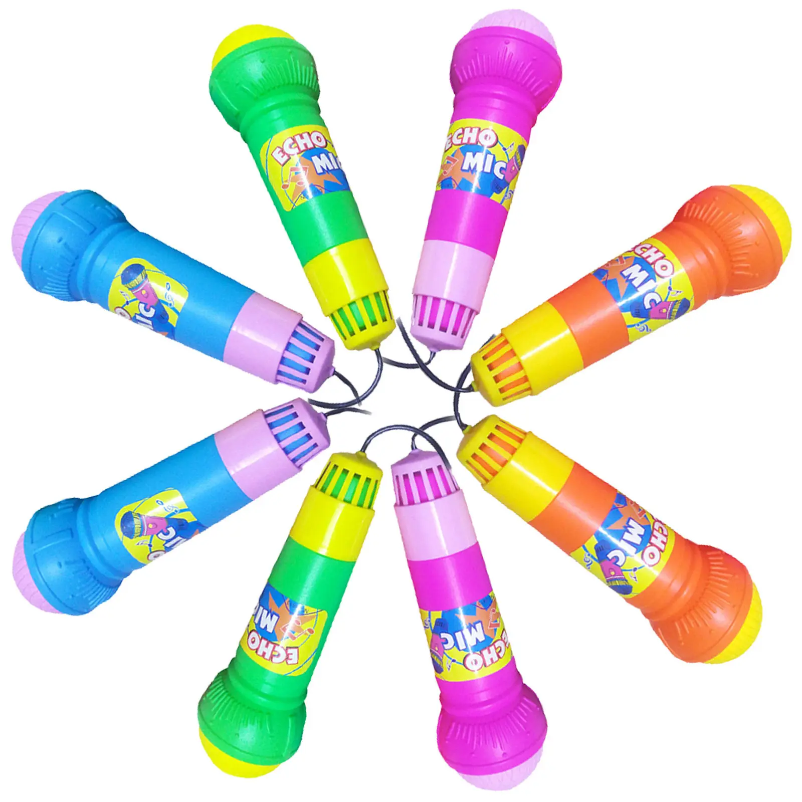 8Pcs 시뮬레이션 마이크 장난감 생일 파티 호의 코스프레를위한 고급 플라스틱 경량 어린이 에코 마이크