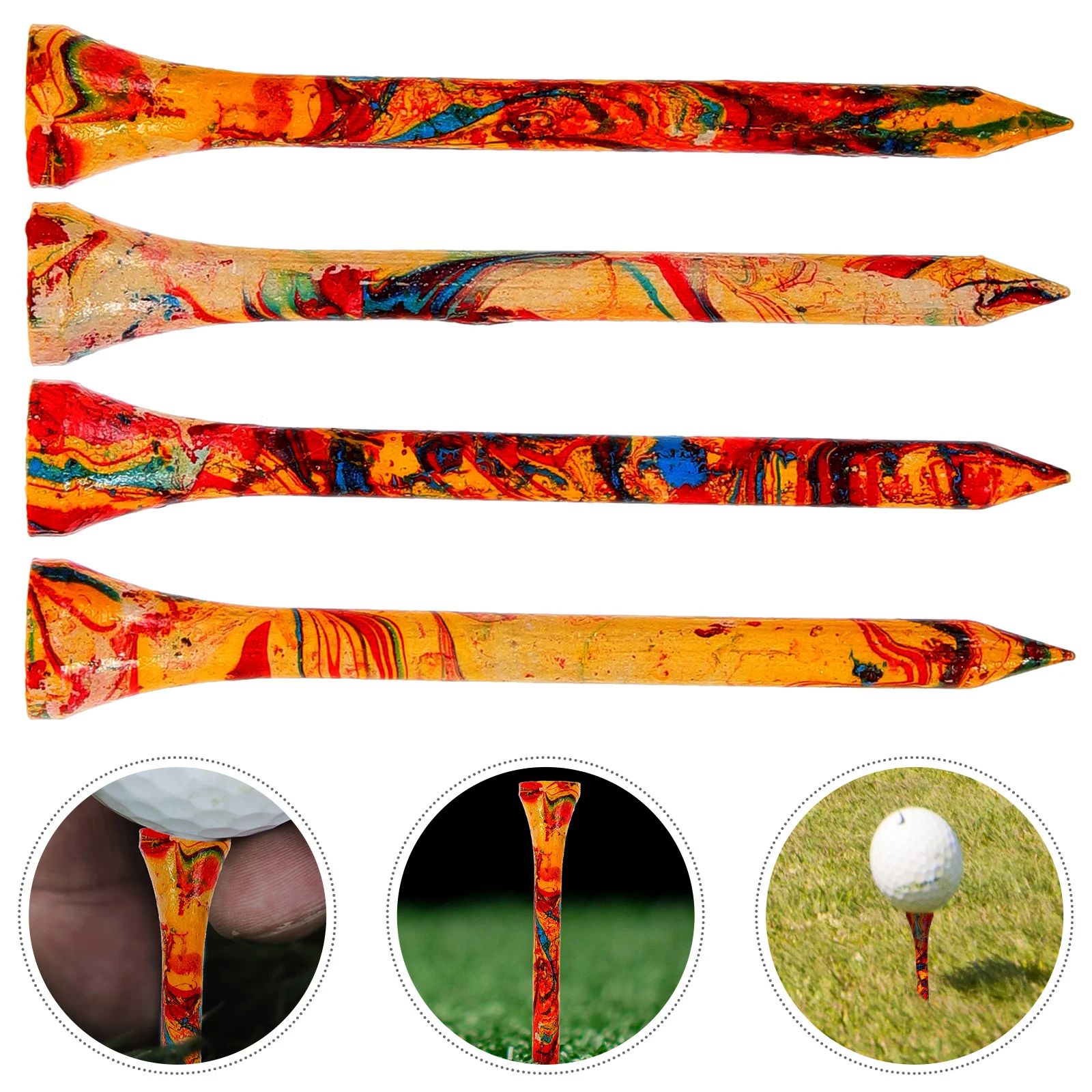

50 Pcs Golfing Accessories Western Tees Balls Wear-resist Lotus Tree Stands Sturdy