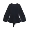 TRAF Spring Women Fashion Shoulder Pad Belt Knit Blazer Women Retro V-neck Long Sleeve Versatile Female Coat 9598/128 3