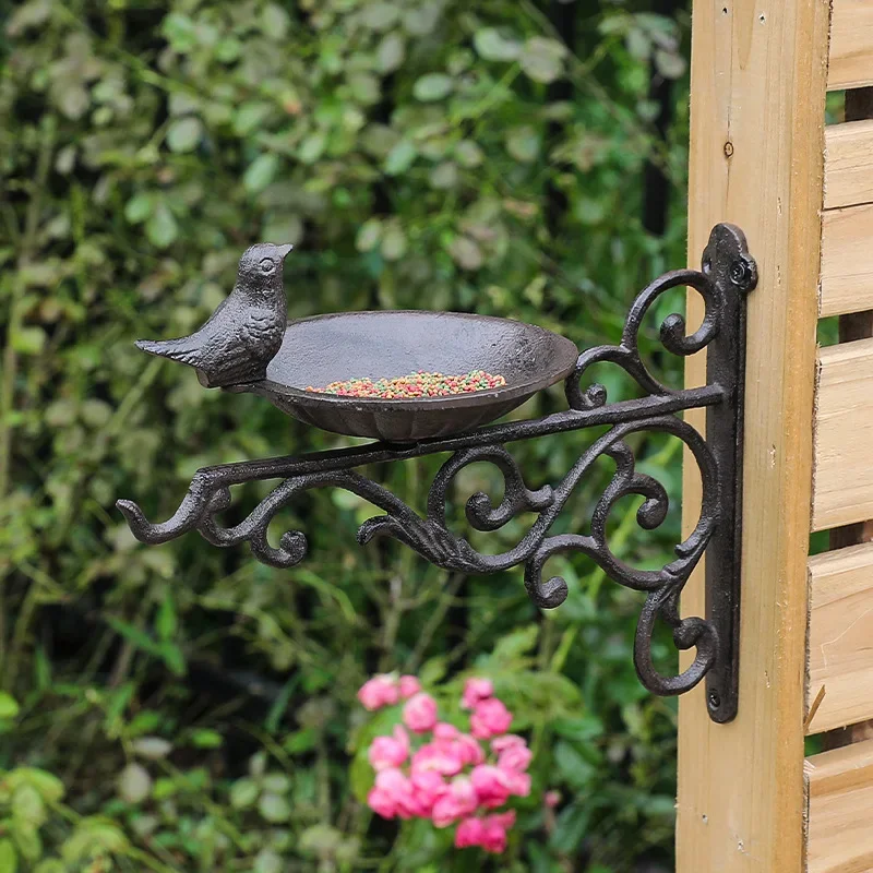 Cast Iron Bird Feeding Basin Wall Decoration