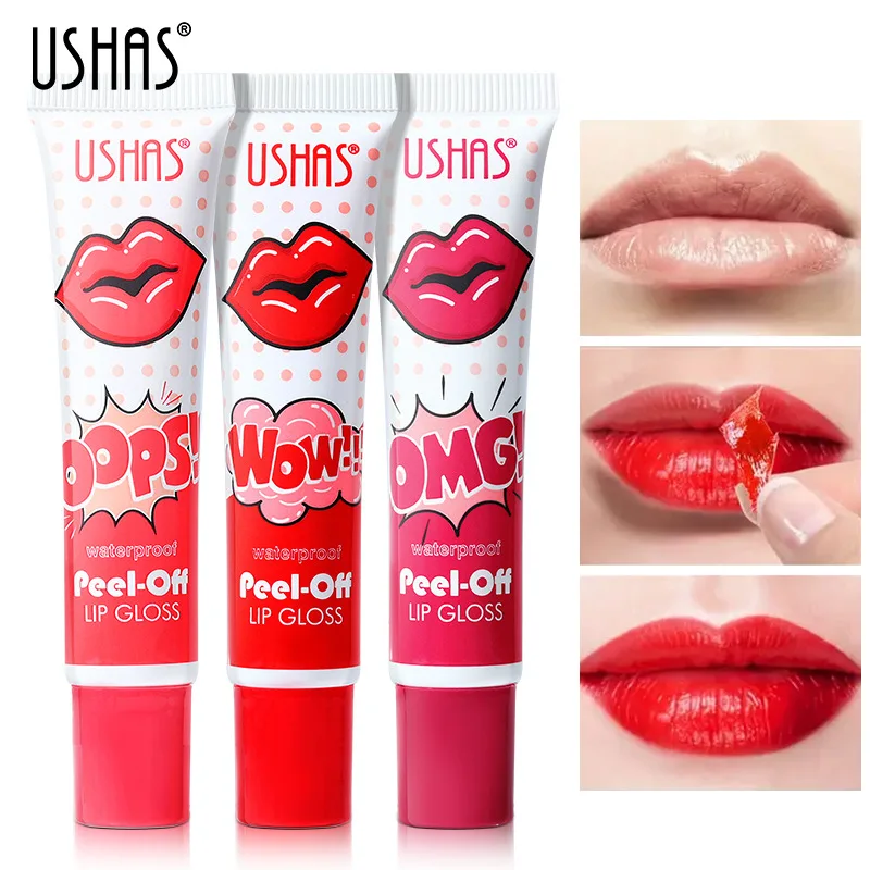 USHASLipStainGlossTattooColorPeelOffTintLongLasting