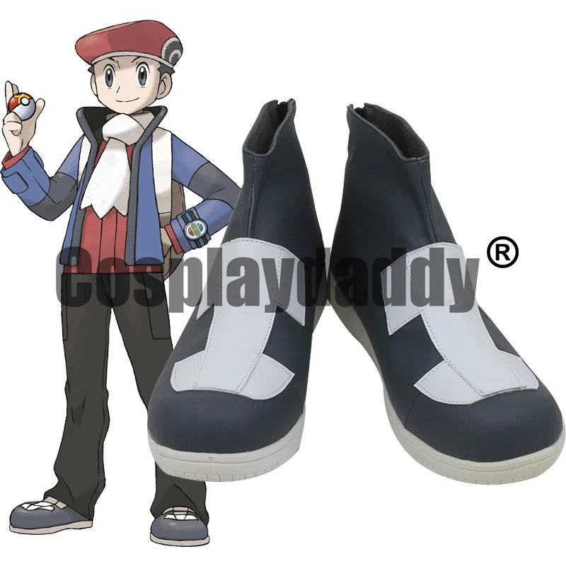 

Pocket Monsters Platinum Version Trainer Lucas Koki Anime Game Cosplay Gray Shoes Boots C006