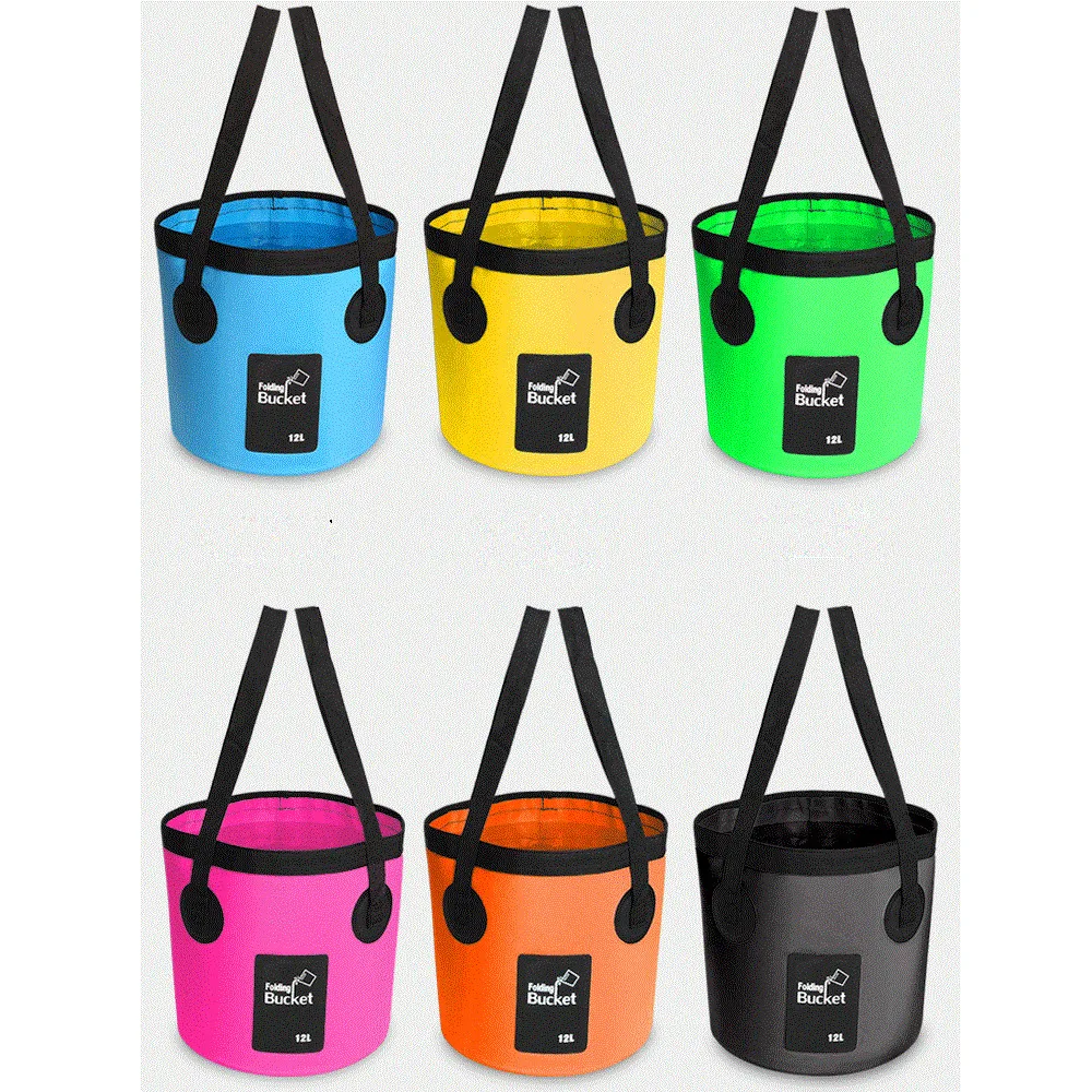 12L 20L Portable Bucket Water Storage Bag Storage Bag Waterproof Water Bag Fishing Folding Bucket