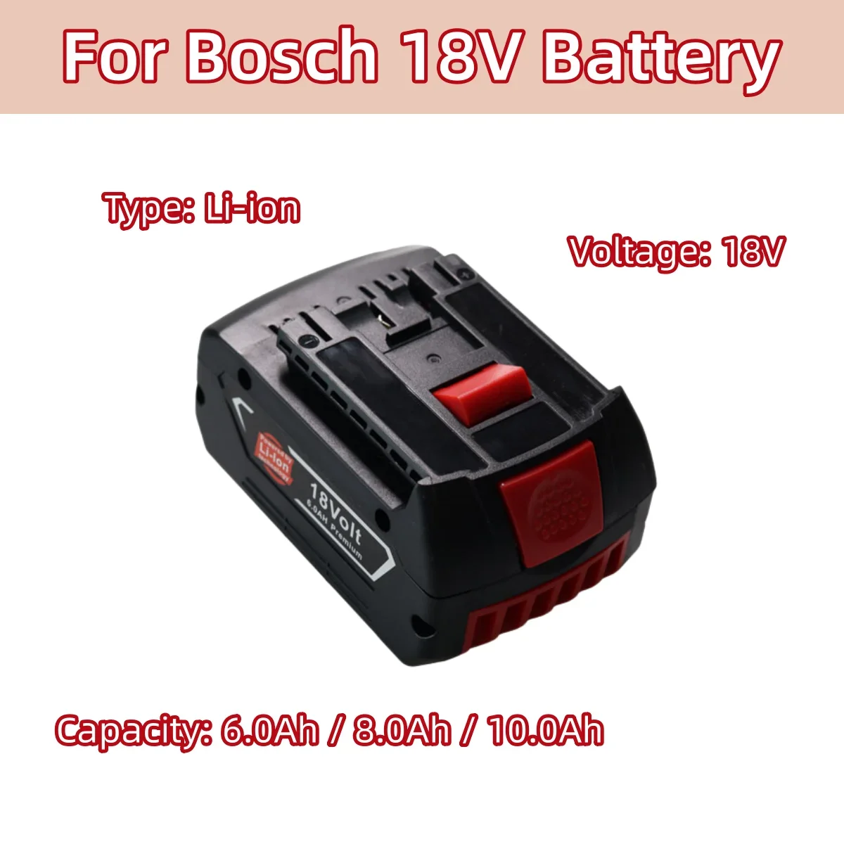 Batteria Ricaricabile Agli Ioni Di Litio Da 18V 6000/8000/10000Mah Per Batteria Per Utensili Elettrici Bosch Bat609 Bat618 Bat614 Sostituire