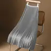 Women Pleated Skirt Solid Color Smooth Satin A-Line Skirt Elegant Elastic High Waist Pleated Skirt Work Leisure Wear 5