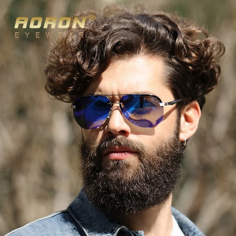 AORON Vintage Polarized Night Vision Sunglasses with Mirror Coating