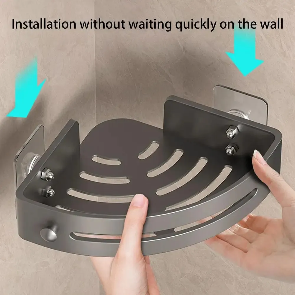 Bathroom Shelves Kitchen Storage Organizer Plastic Shampoo Rack Shower Shelf Bathroom Accessories No Drill Shelf 3PCS