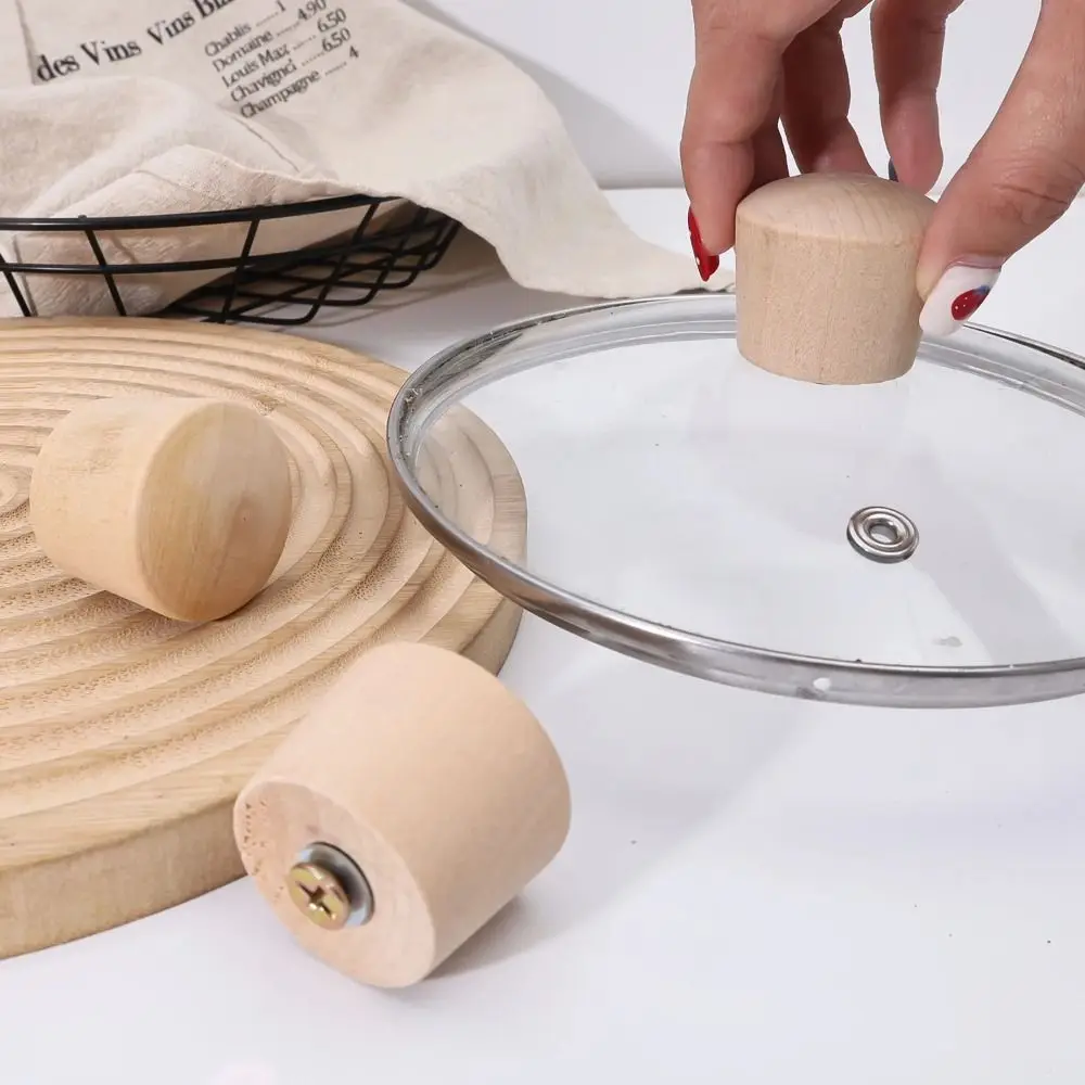 Wooden Insulated Pot Lid Handle Replacement for Kitchen Cookware