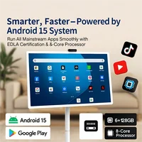 Écran intelligent Android 15 6G + 128G de 32 pouces, TV sur pied avec télécommande, appel vidéo de caméra 2K, alimentation par batterie intégrée 148WH 1