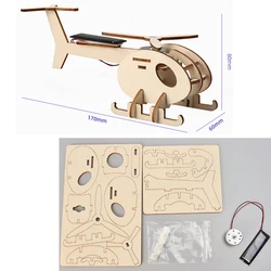 DIY Wooden Biplane Kit - Science Experiment Educational Toy (Solar energy)
