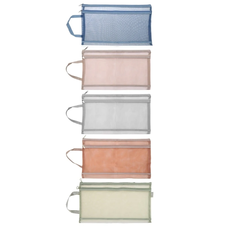 

ioio Mesh Zipper Letter Size Bag Document Bag Plastic File Folder for Organizing,for School Office Supplies