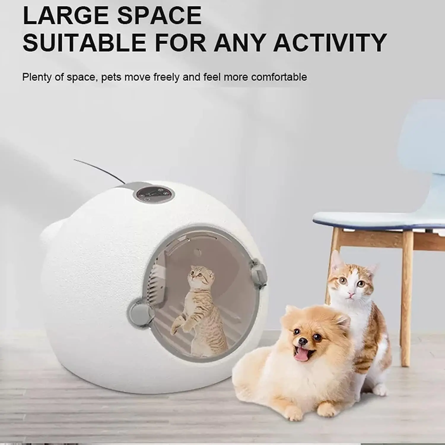 Automatic Pet Hair Dryer Low Noise Pet Drying Box Smart Grooming Hair Dryer with Feeding Window for Small Cats Dogs Rabbits