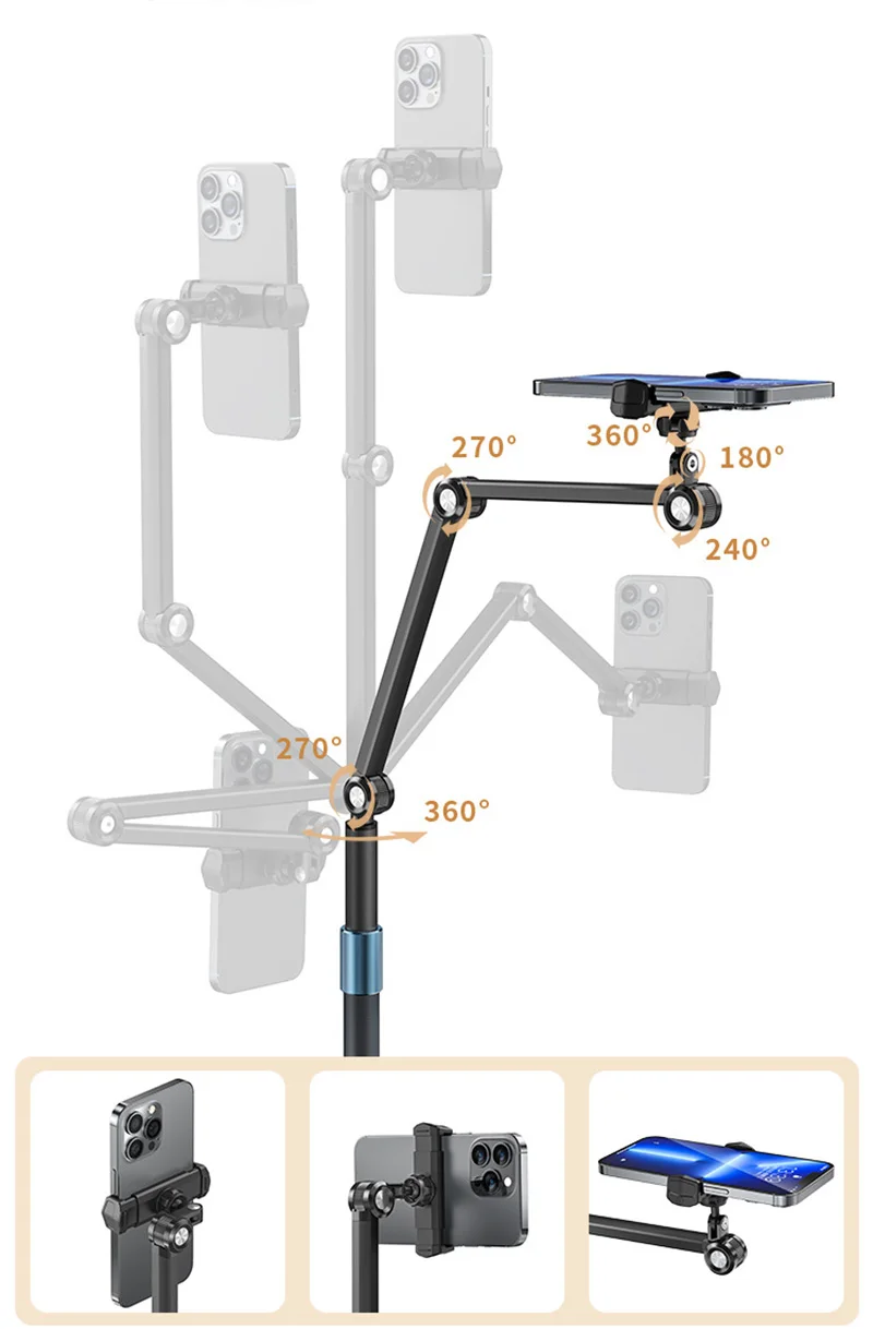 Piso Universal Tablet Suporte, ajustável, rotação flexível,
