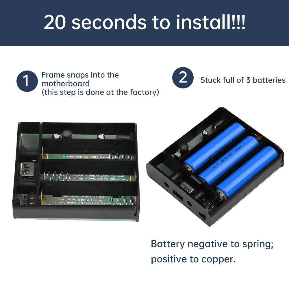 5V 9V 12V UPS Lithium Battery Soldering Free Kit 3pcs 18650 Ready to use Router Optical Cat Uninterruptible Power Supply Box