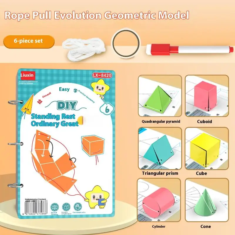 1 Set Spatial Thinking Training DIY Math Learning Book 3D Geometry Quiet Book For Kids Montessori Educational Tracing Workbook - 2